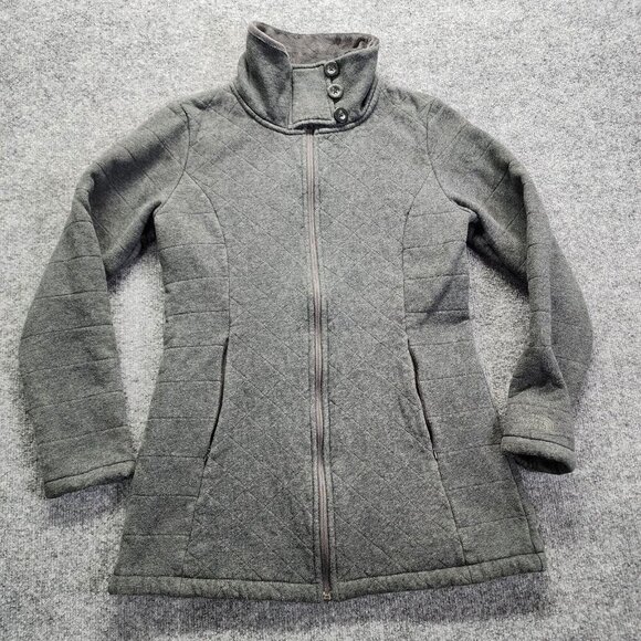The North Face Womens M Caroluna Jacket-Plush Fleece Quilt Lined Heather Gray - Picture 1 of 12